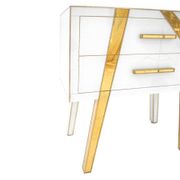 Pair of Contemporary Solid Wood and Glass Italian Bedside Tables by L.a. Studio