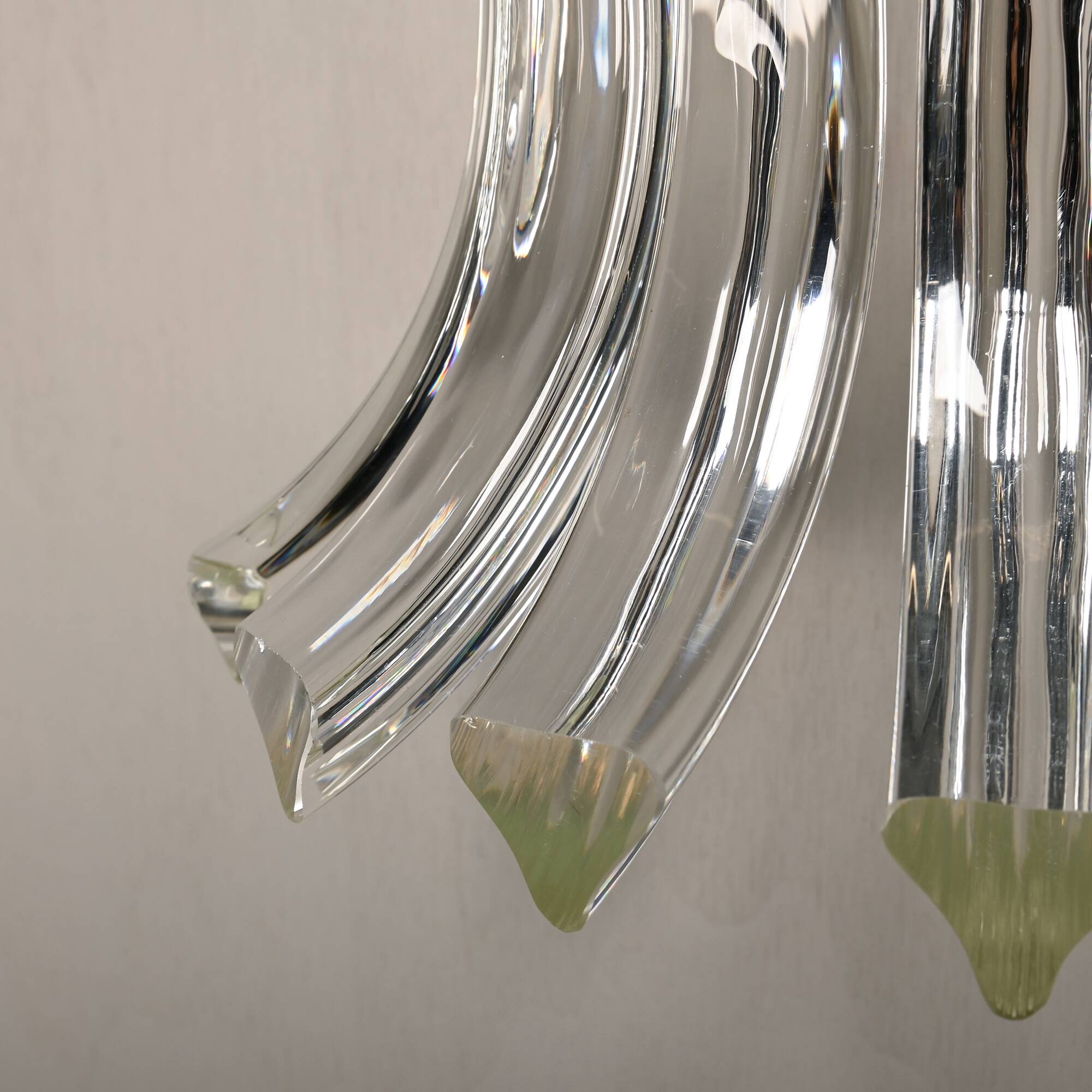 Wall lamps of brass and crystal glass by Novaresi, Italy 1970s