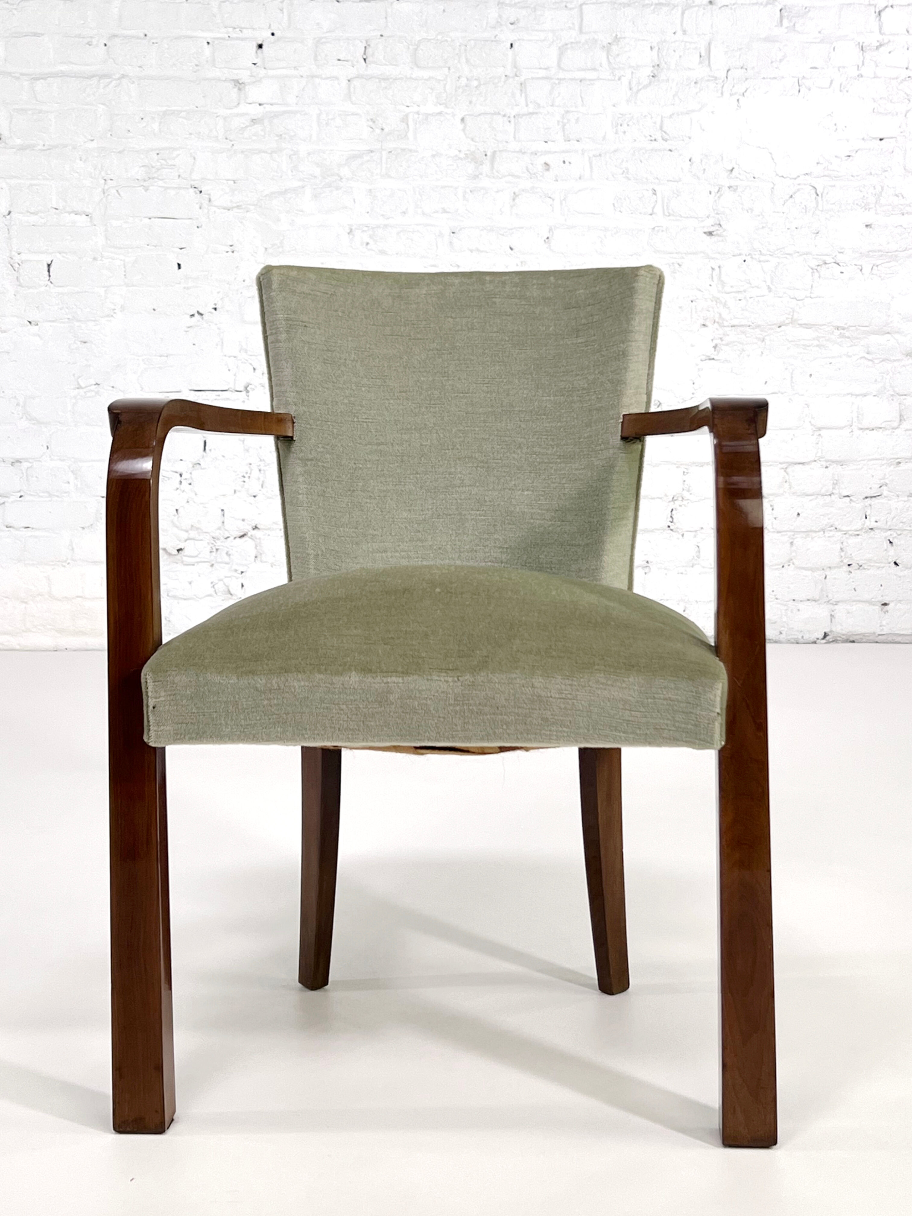 Pair of armchairs art deco 30/40 in wood and velvet