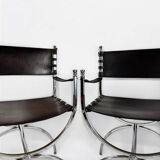 Maison Jansen, Pair of Savonarola armchairs, 1970