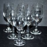 Portieux lot de 6 verres à liqueur anciens modèle ferdinand rubans et guirlandes de fleurs 1910