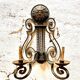 Pair of neoclassical wrought iron wall lights