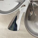 Stainless steel clover serving dish, 60s-70s