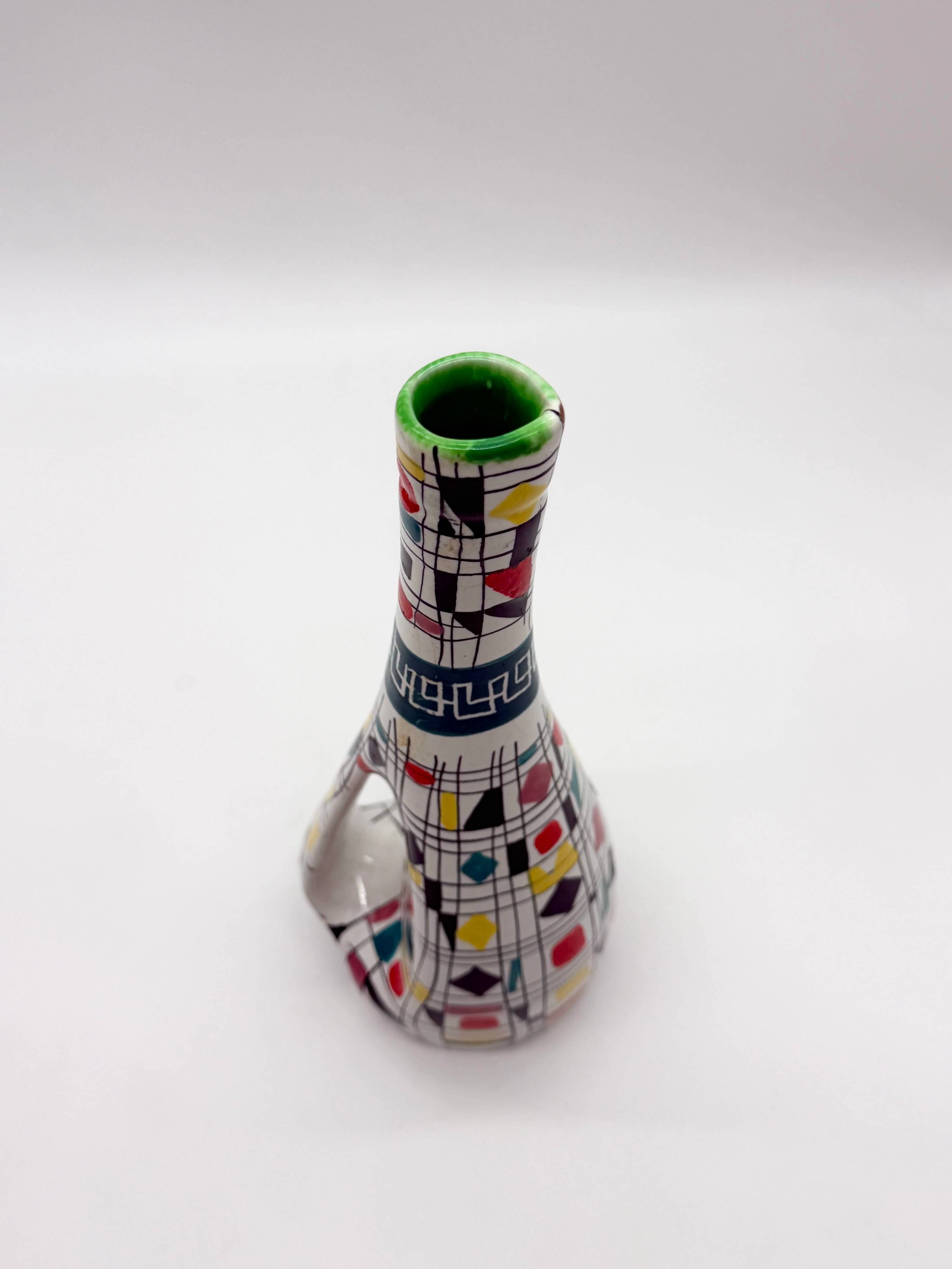 Vase / ewer in ceramic maiolica Deruta, Italy, 1960s