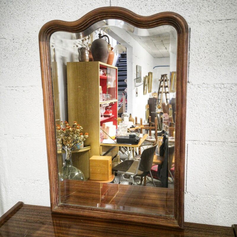 Beveled mirror contour wood 77x53cm