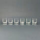 Italian vintage crystal decanter with 6 crystal glasses signed Luigi Bormioli 1970s