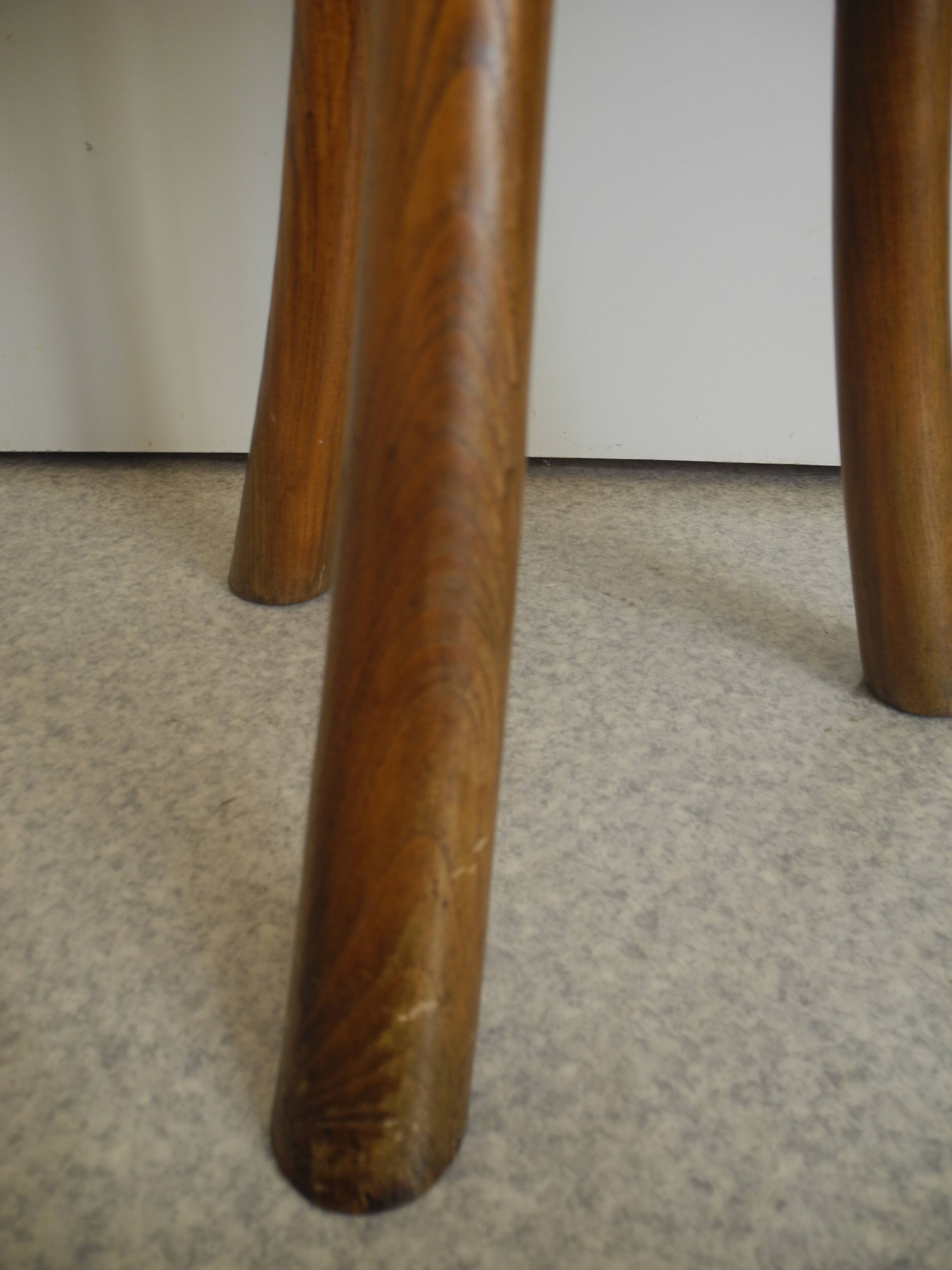 vintage wooden stool brutalist decor plant stand