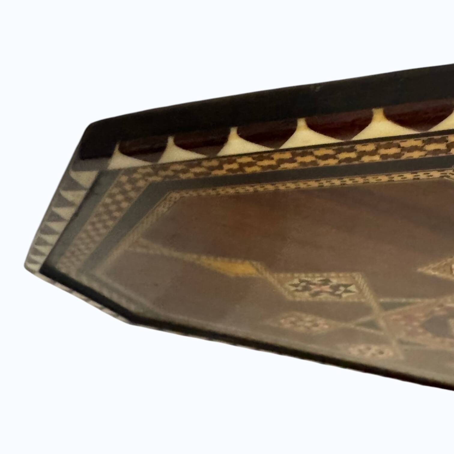 Vintage Hardwood Serving Tray with Copper Inlay – Dutch Mid-Century Tray