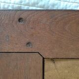 Rustic rectangular vintage oak wall mirror