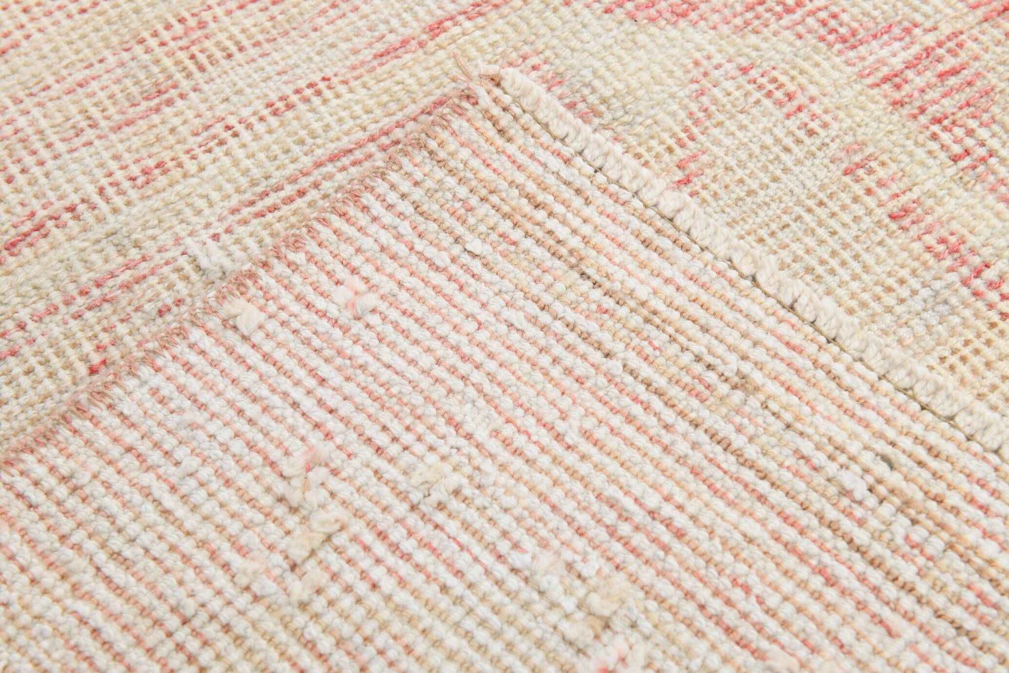 3x10 Turkish Pale Red & Pink Vintage Runner Rug, 83x313Cm