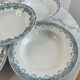 Set of 5 mismatched deep plates in earthenware and stoneware.