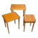 Suite de 3 tables gigognes en merisier des années 1960