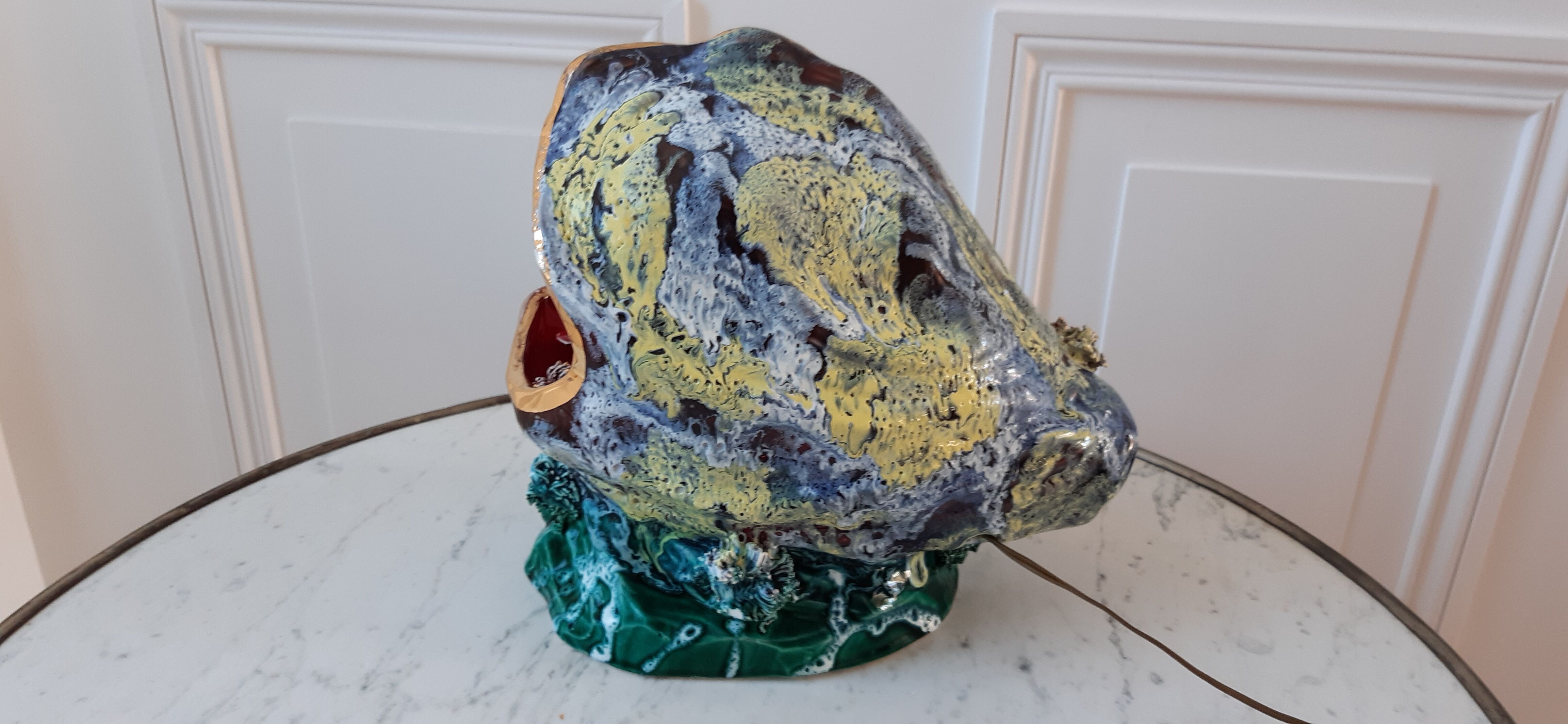 Shell lamp oysters Vallauris 70s