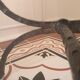 Coffee table, wooden top, wrought iron legs