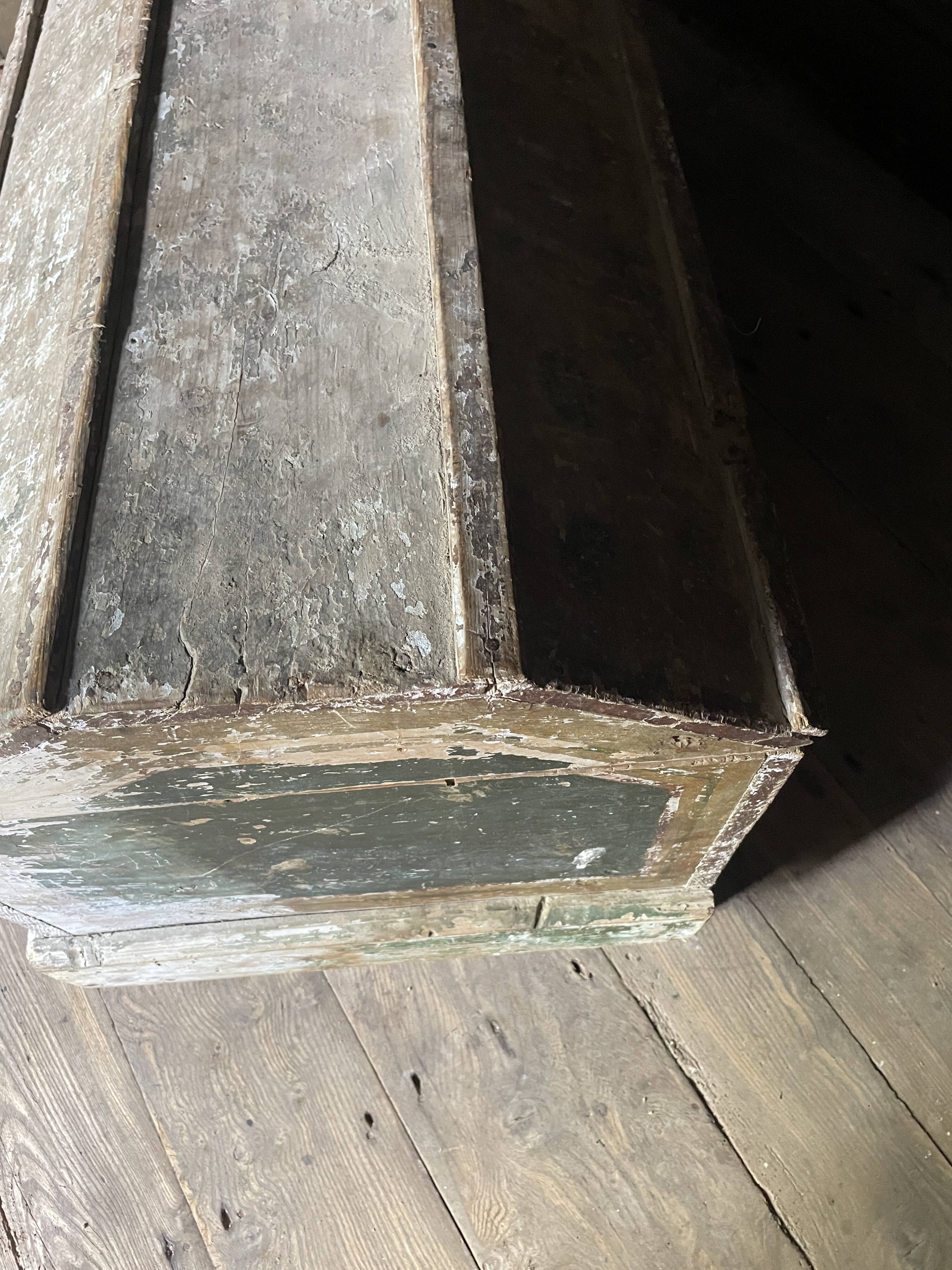 Large Antique 19th Century Continental Painted Pine Blanket Chest | Antique