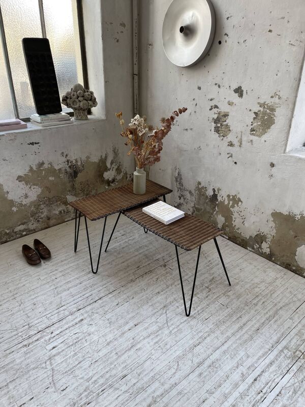 Duo de tables osier RaouDuo de tables osier Raoul Guysl Guys