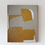 Ocher-taupe relief acrylic paint