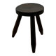 Small brutalist tripod stool in solid wood, 1960