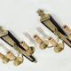 Antique Pair of 3-Light Wall Lights - Gilt Bronze and Mahogany - Neoclassical - 40's