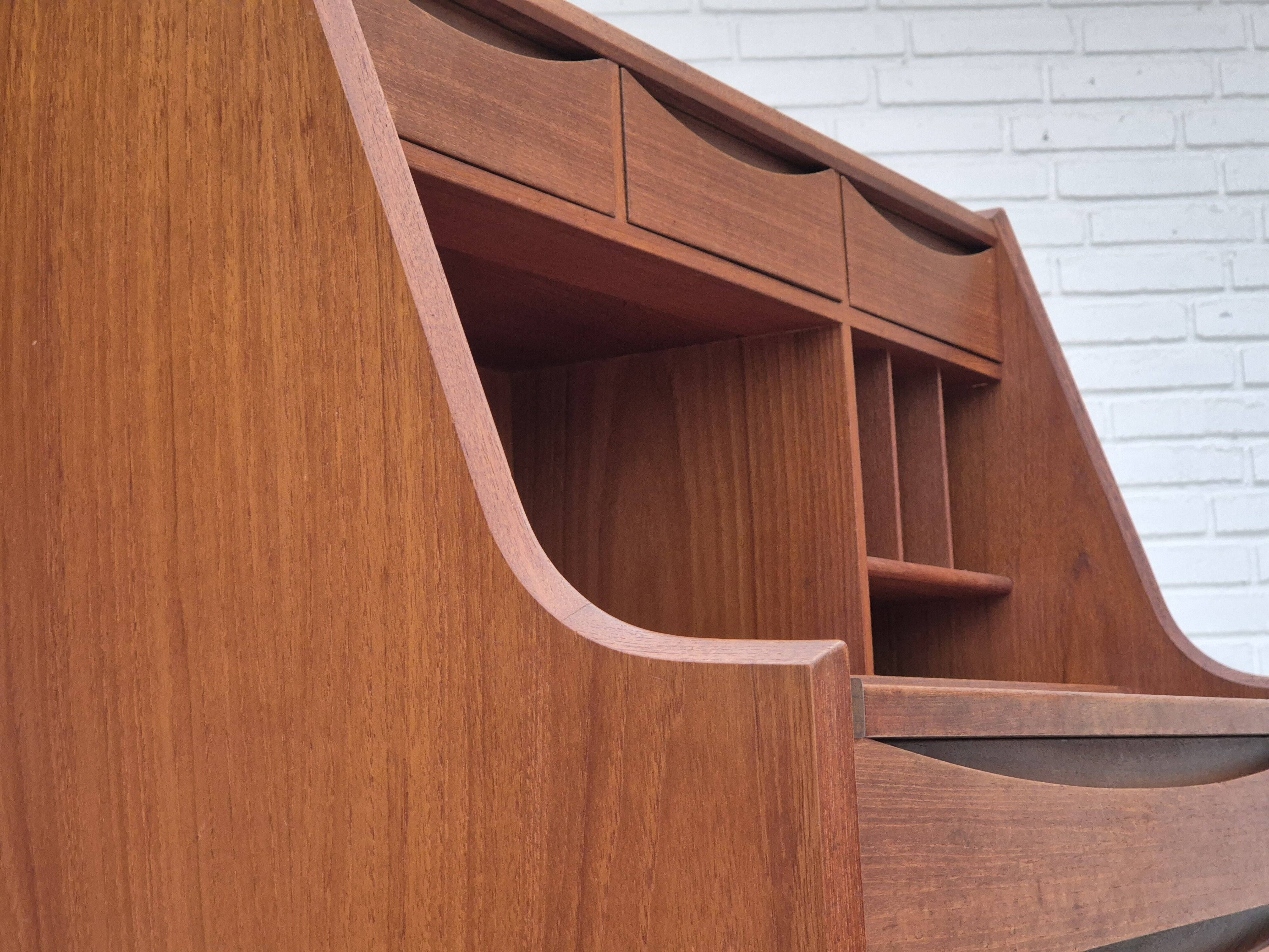 1960s, Danish chest of drawers, original condition, foldable mirror, solid teak wood.