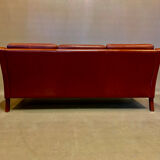 3-seater leather sofa Scandinavian design 1950.