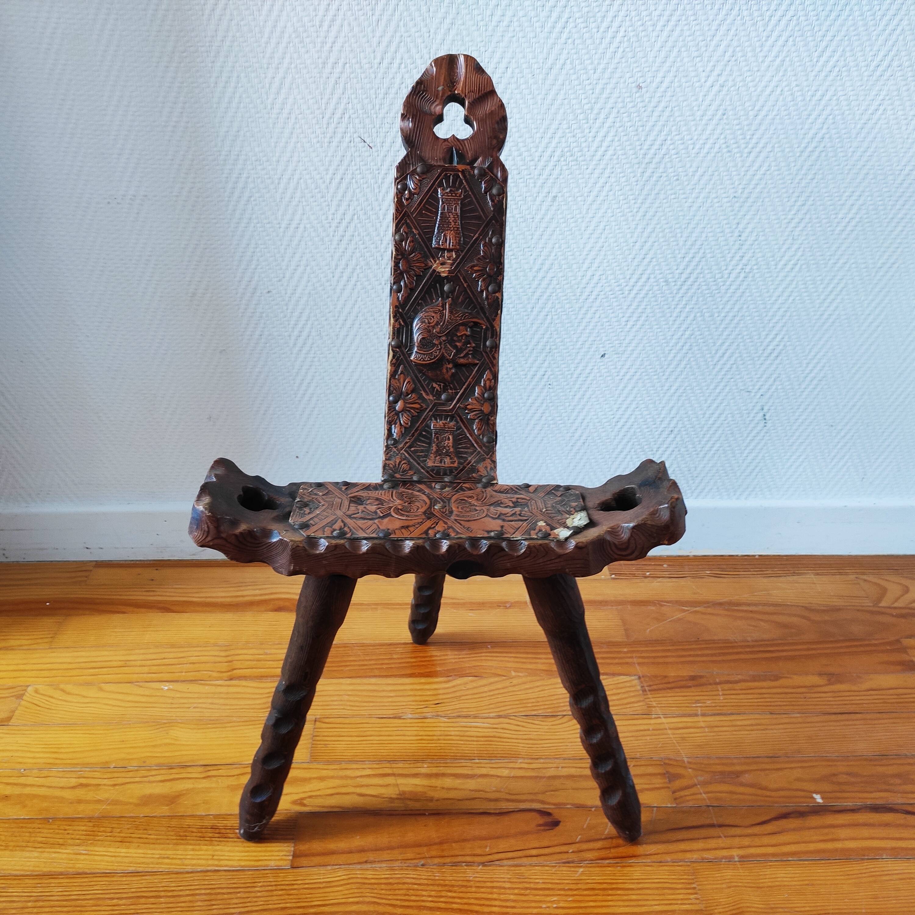 Brutalist tripod chair 1960