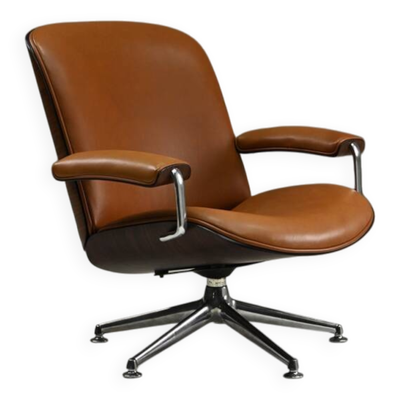 Fauteuil lounge conçu par Ennio Fazioli pour MIM Roma, Italie des années 1950.