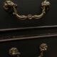 Antique black painted serpentine bachelors chest of drawers