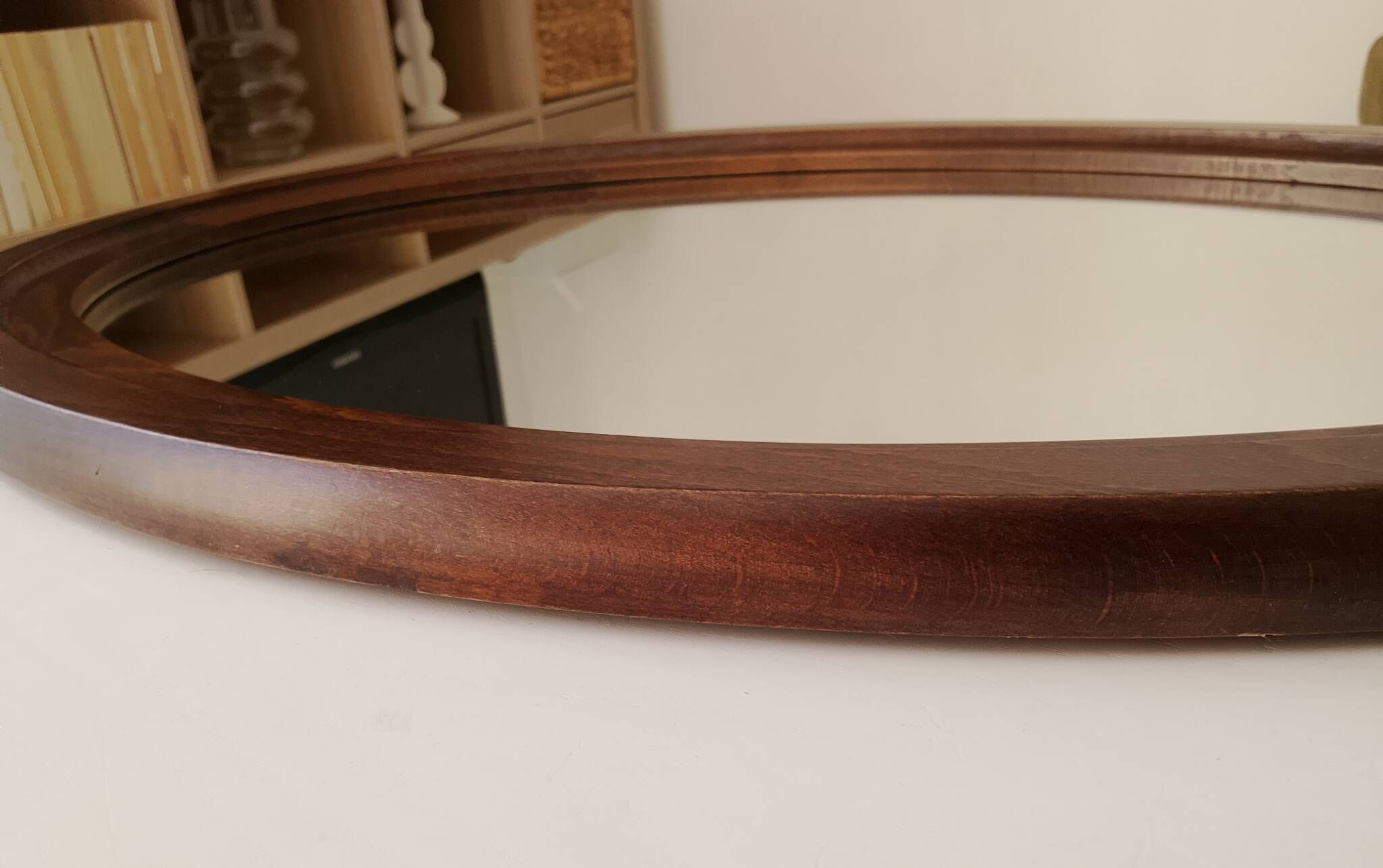 Miroir ovale vintage de style scandinave années 80/90