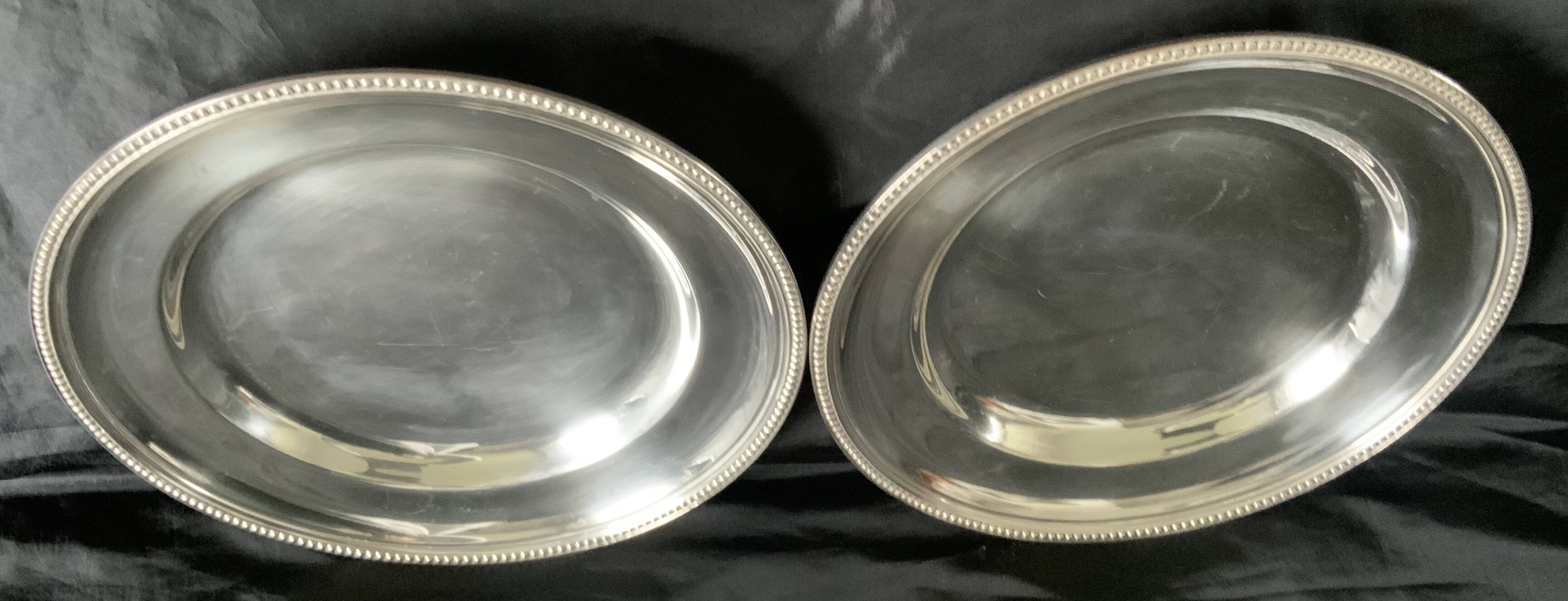 2 large ercuis dishes in silver metal