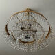 Brass chandelier and crystal tassel waterfall