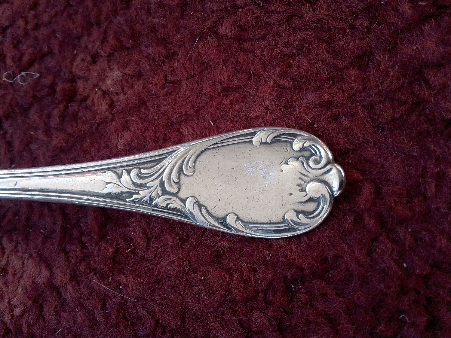 Old ladle silver metal monogram