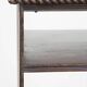 Large Antique English Oak Book Carousel on Original Wheels