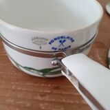 Set of three porcelain pots and pans from Paris- Aluminite Frugier