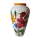 Ancien vase céramique décor de fleurs années 70 vintage