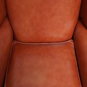 Elegant smooth English cowhide leather Chesterfield wingback armchair