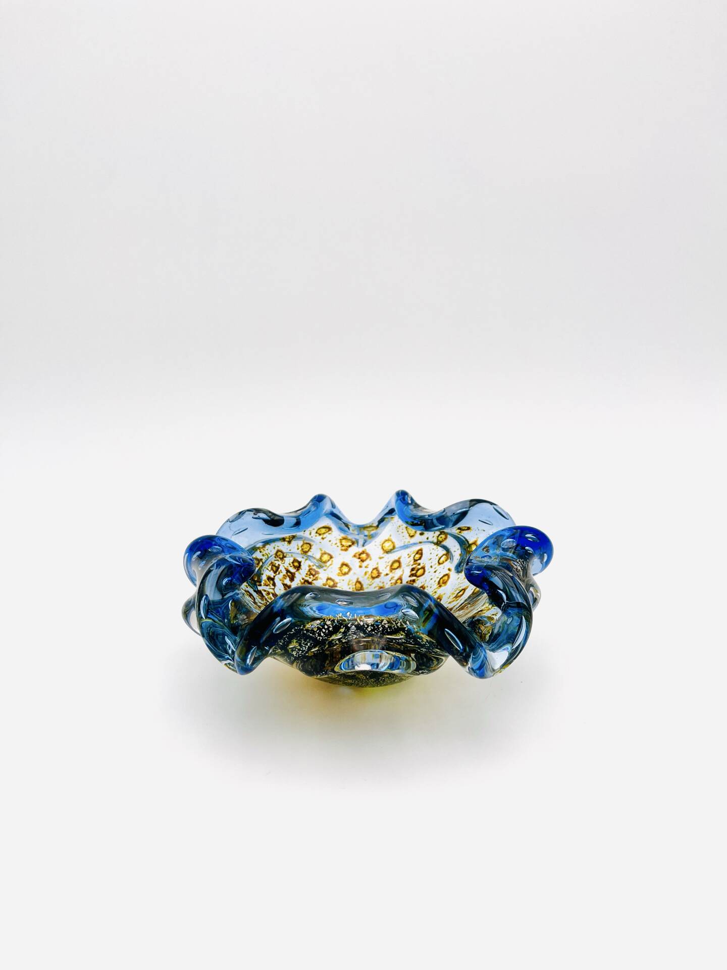 Coupe Murano – Bullicante - inclusion Or & Argent  – Circa 1960