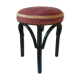 Black stool sitting in velvet rose