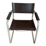 Metal and leather armchair, Marcel Breuer style.