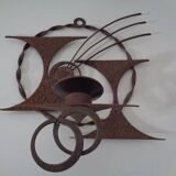 Brutalist Iron Candleholders by Henrik Horst, Denmark, 1960s, Set of 2