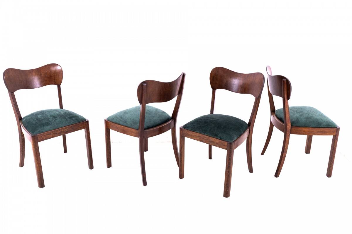 Set of Art Deco chairs, Poland, 1930s.