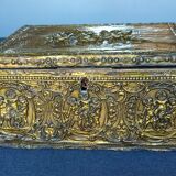 Old wooden box/casket covered with brass