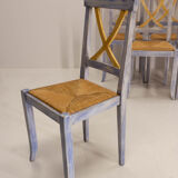 6 mulched provencal style chairs