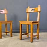 Set of 6 Spanish rustic dining chairs, 1960s