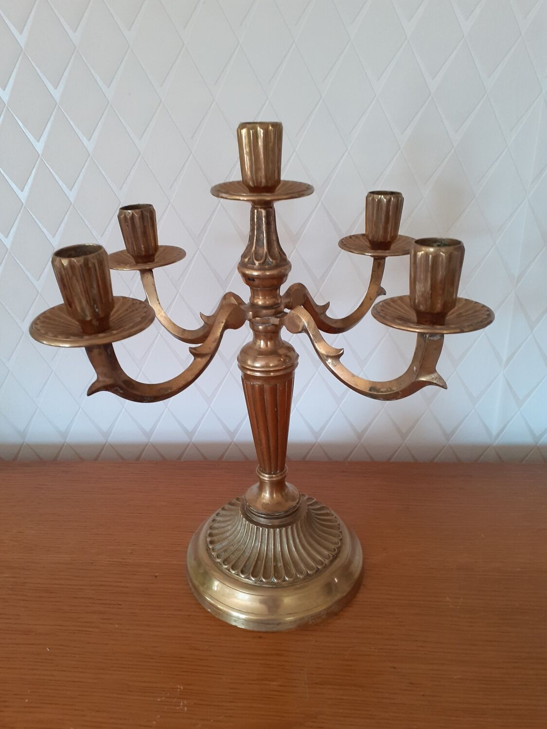 5-light bronze or gilded brass candlestick