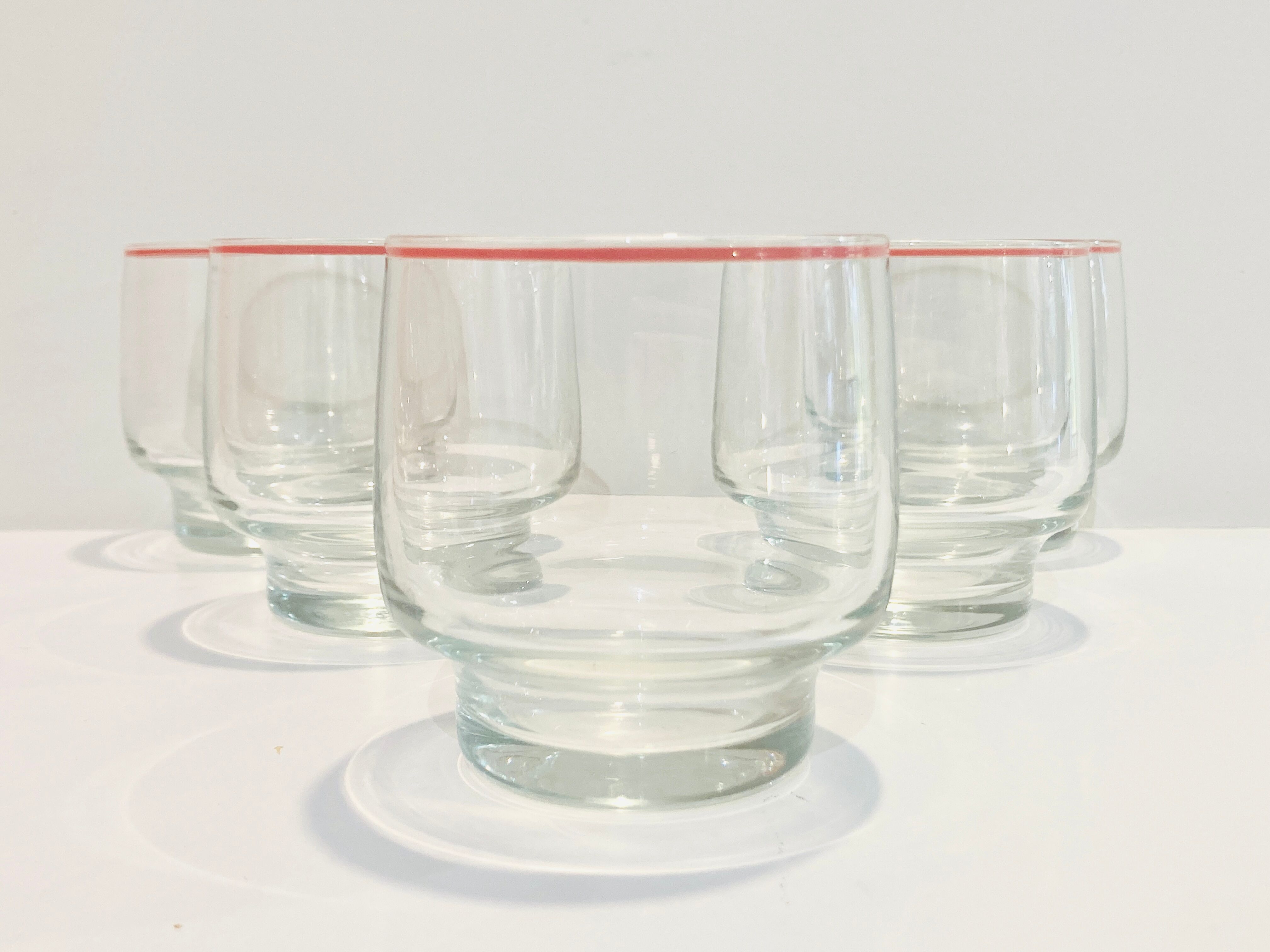 5 verres de cantine en verre
