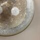 Ice glass bubble brass ceiling light by Hillebrand Leuchten, Germany, 1970s