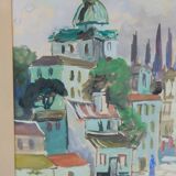 Jack Eichborn, Swedish Modern Cityscape, 1960s, Watercolor.