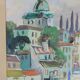Jack Eichborn, Swedish Modern Cityscape, 1960s, Watercolor.