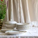 Set of 12 porcelain soup plates collection ''Juan'' Sarreguemine Digoin 1950